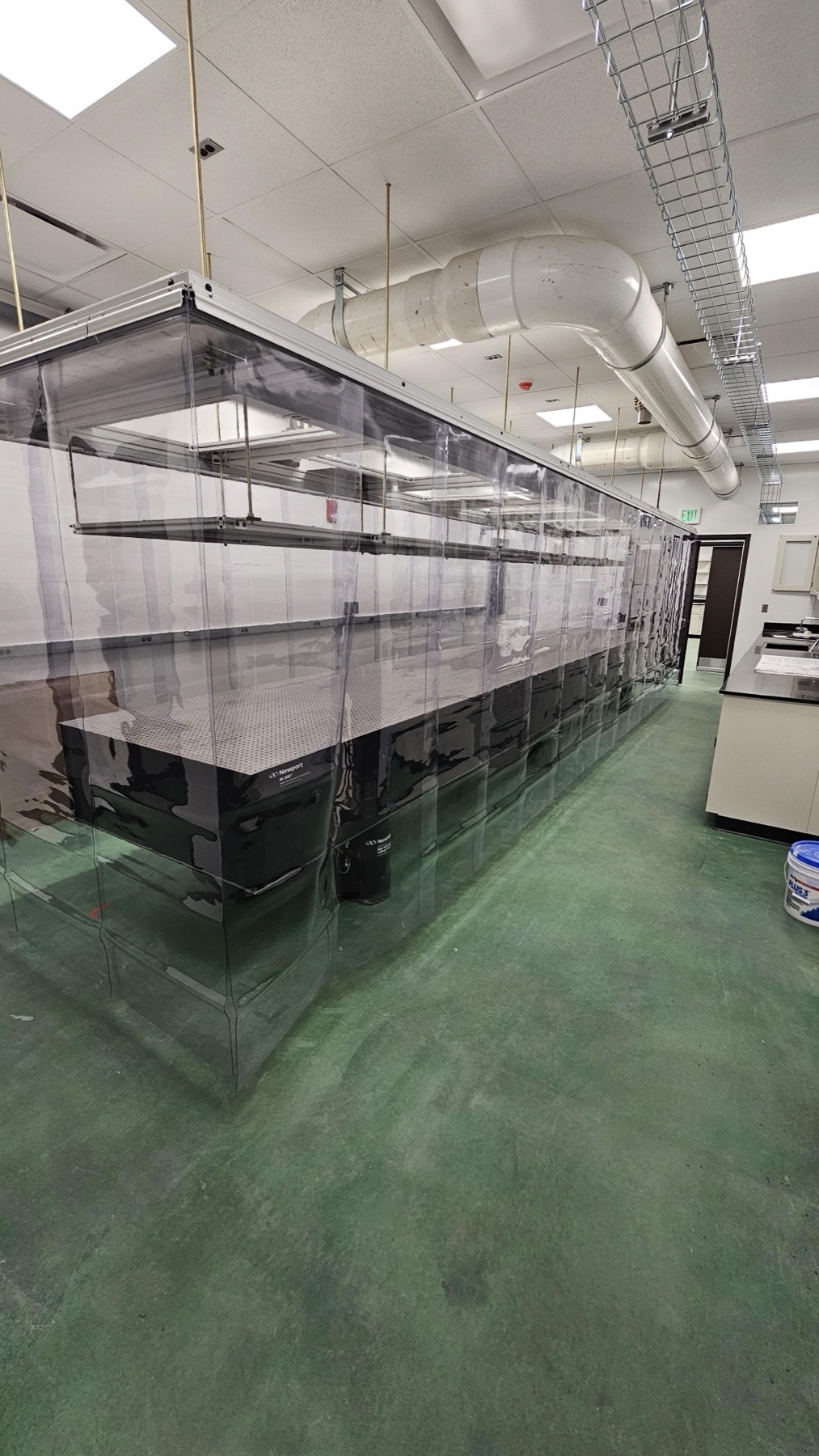 Temporary lab space prepared for initial build-out work in March 2024.